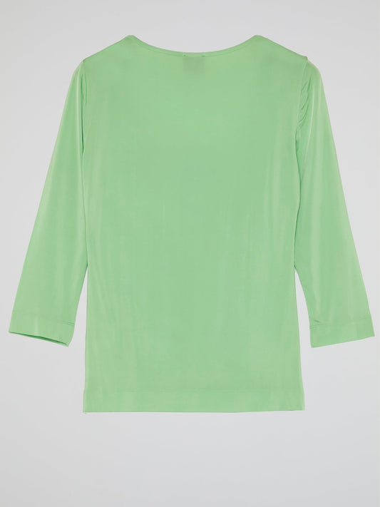 Green Scoop Neck Top