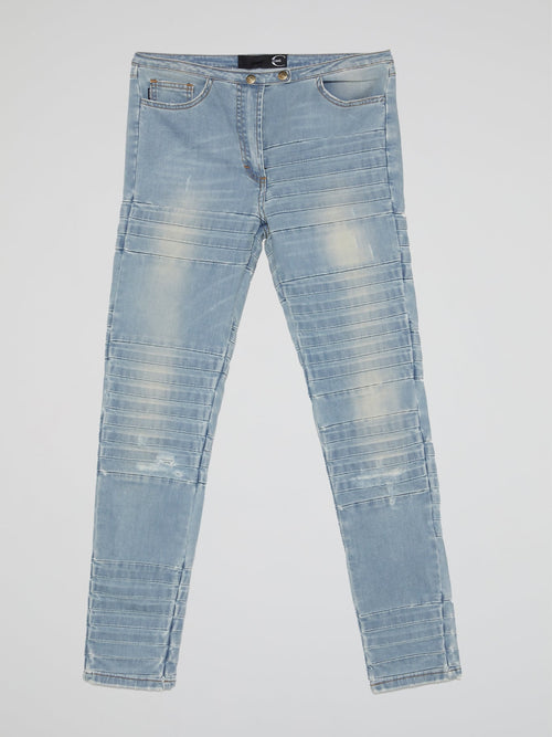 Blue Stonewash Distressed Jeans