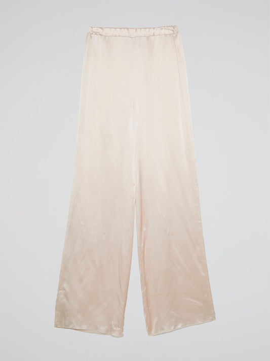 White Elastic Waist Palazzo Pants