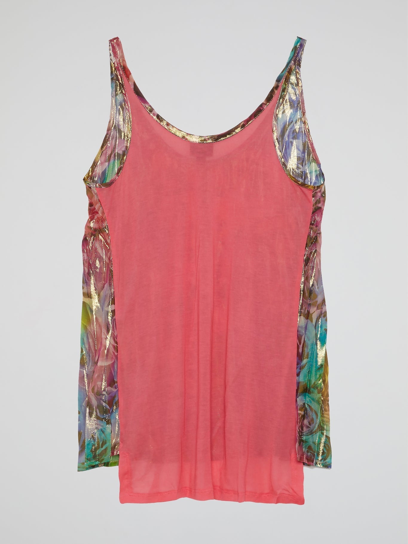 Rose Print Pleated Sleeveless Top