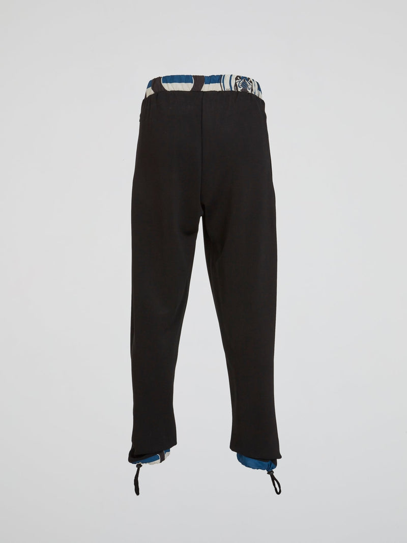 Black Contrast Waistband Track Pants