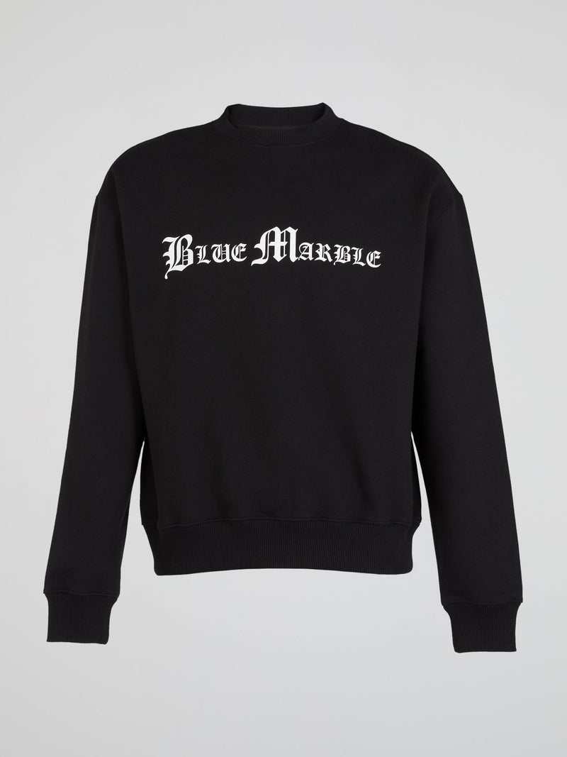 Black Statement Crewneck Sweatshirts