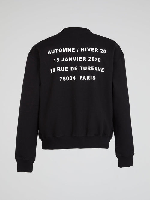 Black Statement Crewneck Sweatshirts