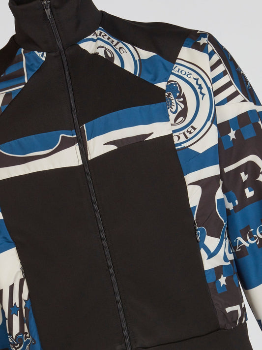 Print Panel Raglan Track Jacket