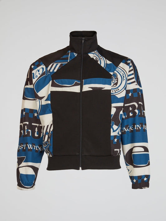 Print Panel Raglan Track Jacket