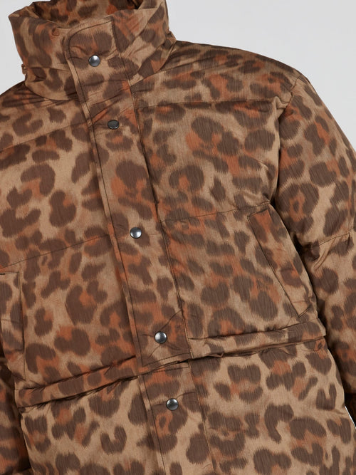 Leopard Print Puffer Jacket