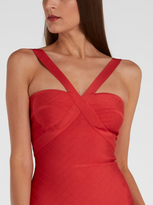 Red Sleeveless Sheath Dress