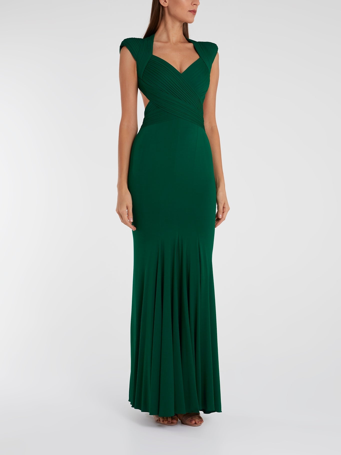 Emerald Pleat Detailed Maxi Dress