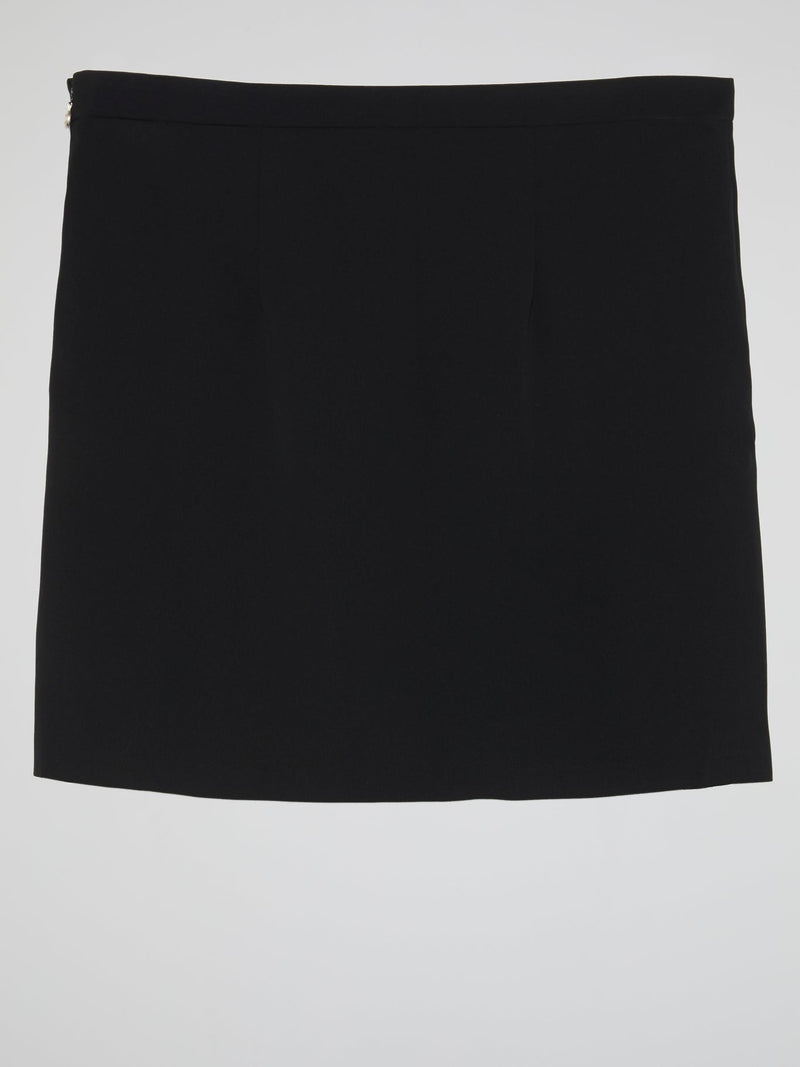 Black Reptilian Mini Skirt