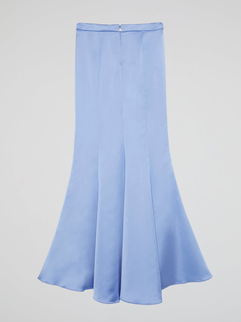 Blue Godet Long Skirt