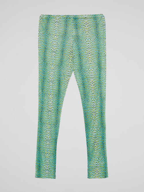 Green Animal Print Leggings