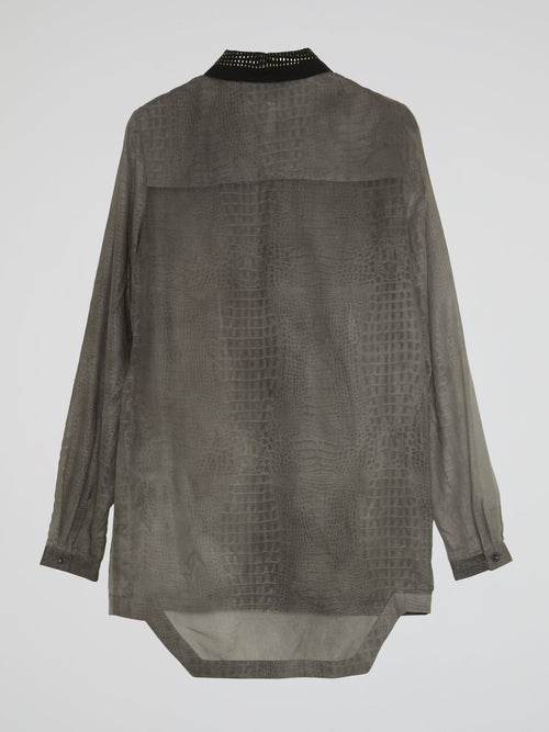 Grey Snake Effect Dress Shirt