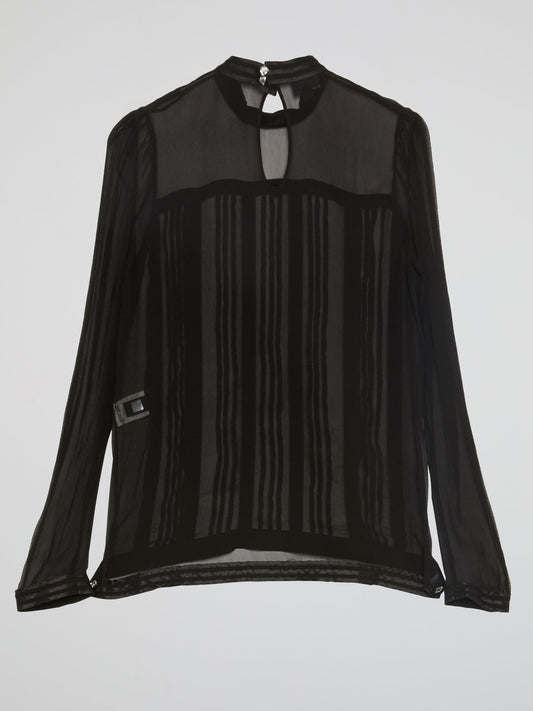 Black Rear Keyhole Blouse