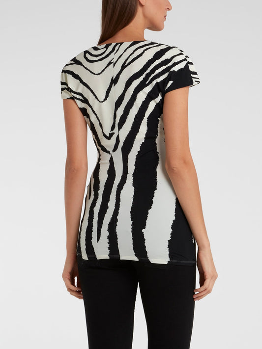 Animal Print Ruched Top