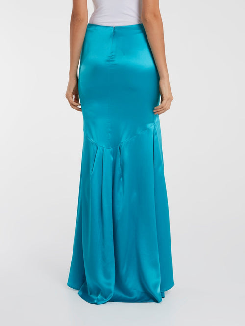 Blue Mermaid Maxi Skirt