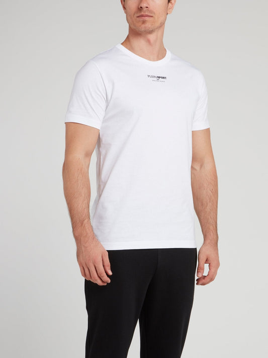 White Rear Logo Print T-Shirt