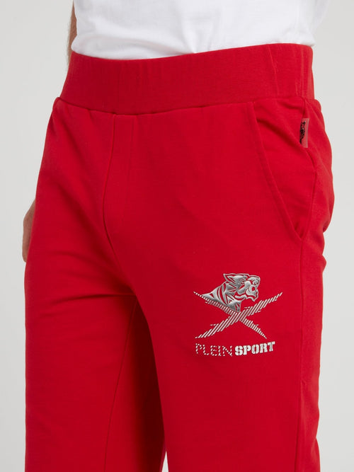 Red Waistband Jogging Shorts