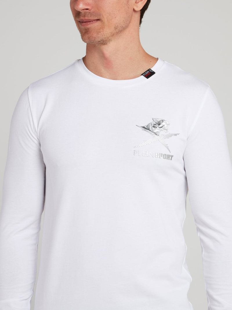 White Logo Long Sleeve T-Shirt