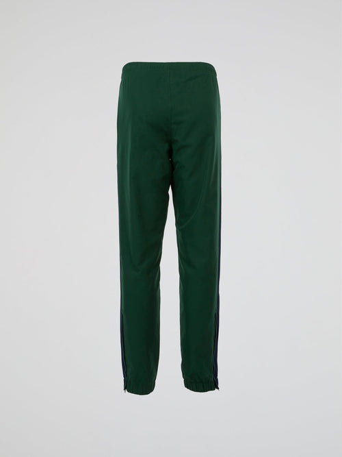 Green Elastic Waist Track Trousers