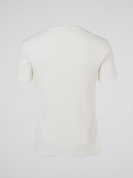 White Pocket Detail Cotton T-Shirt