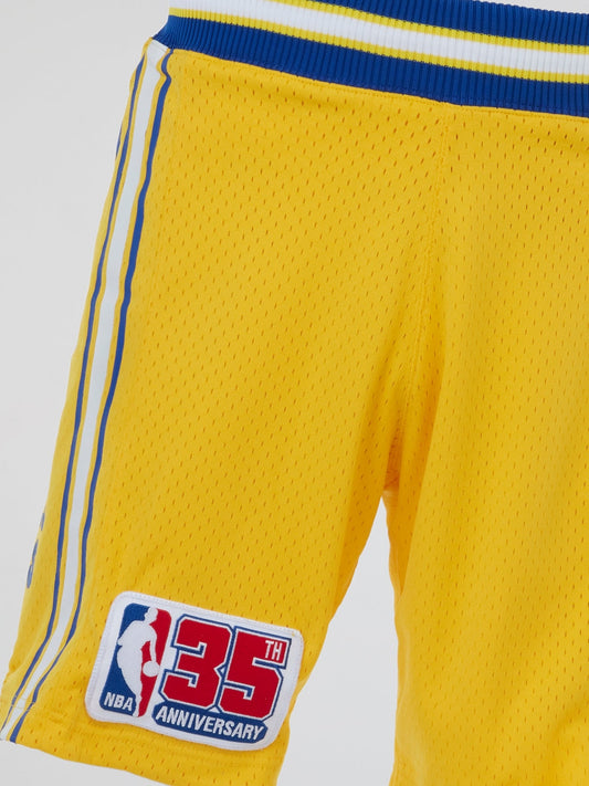 NBA Yellow Authentic Basketball Shorts