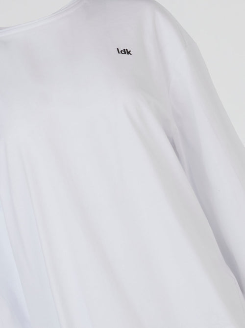 White Oversized Long Sleeve Top