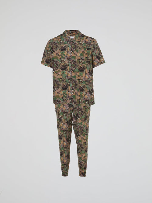 Camo Drawstring Cargo Trousers