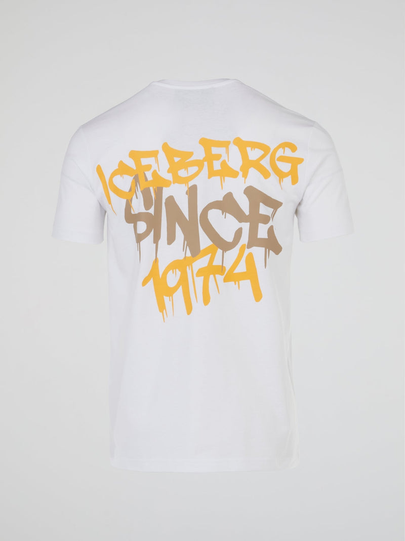 White Graffiti Print T-Shirt