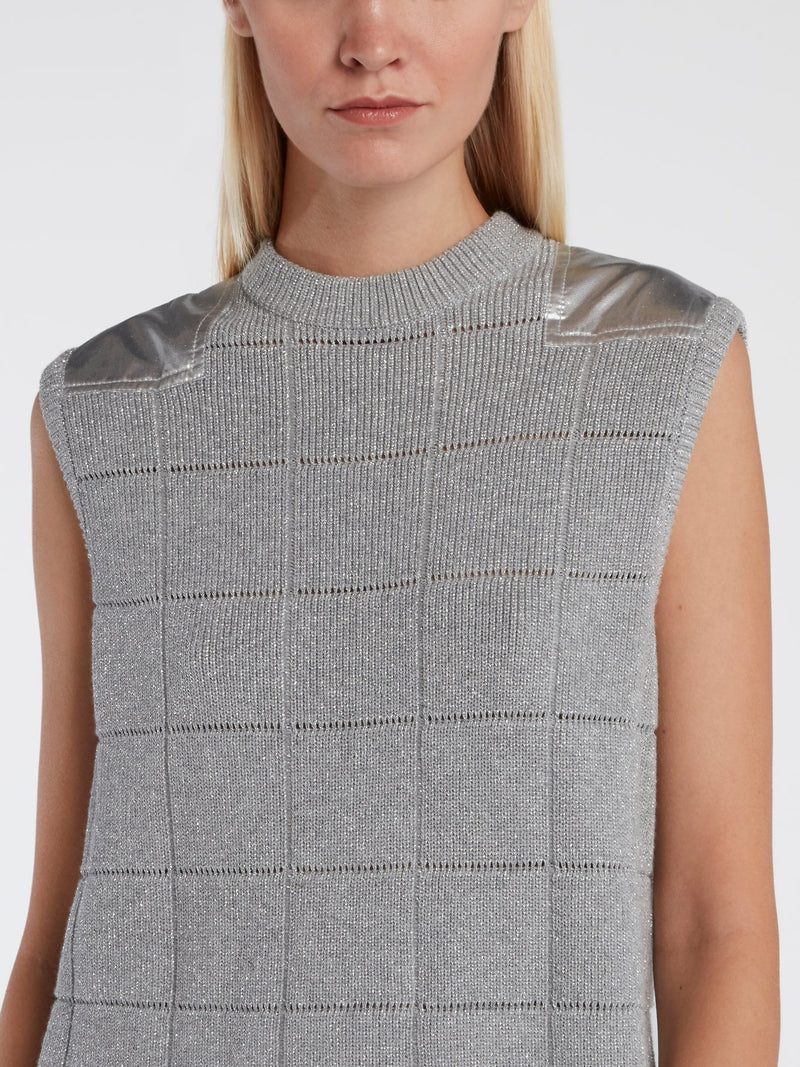 Grey Glittered Knitted Top