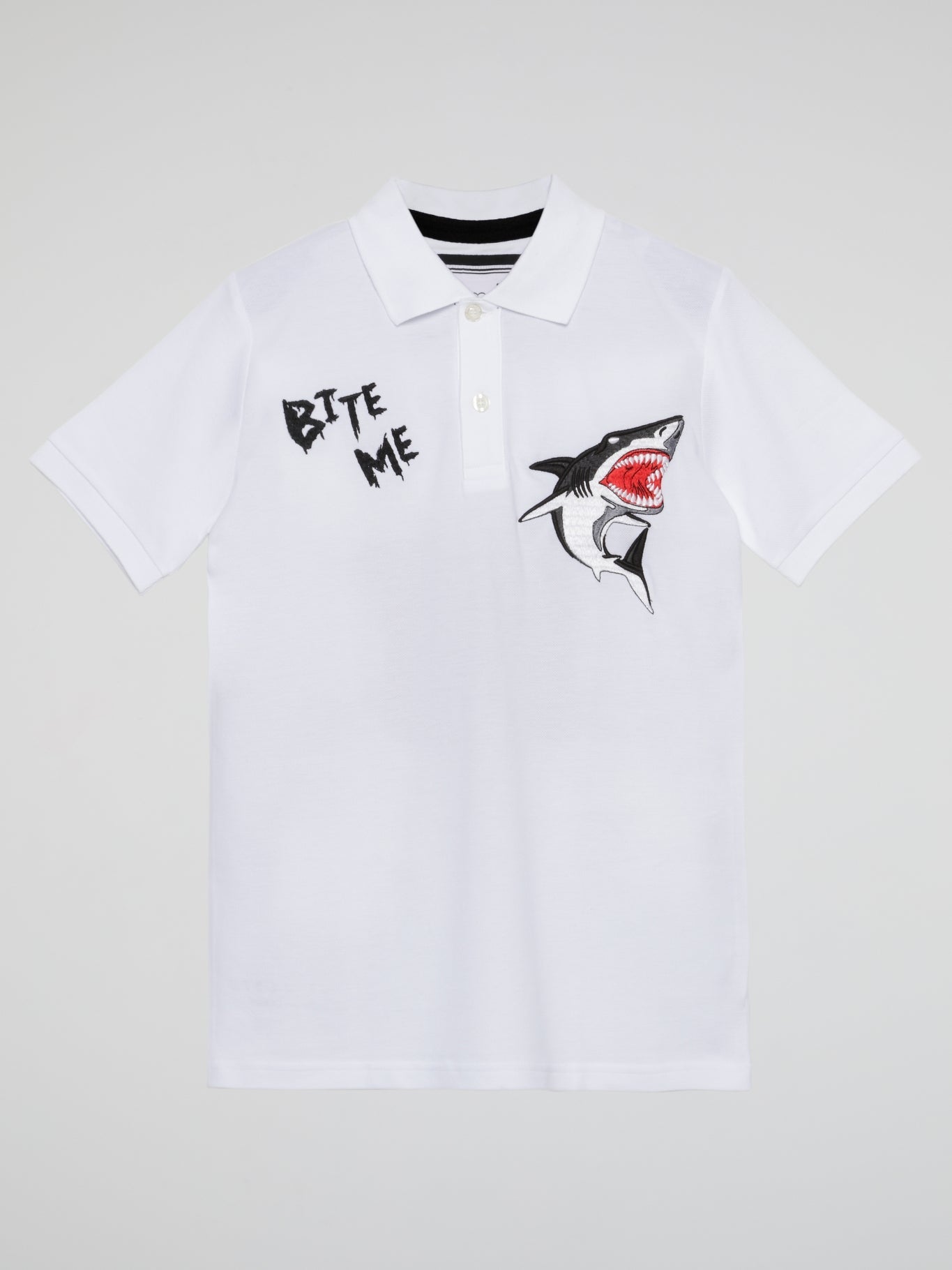 White Shark Patch Polo Shirt (Kids)