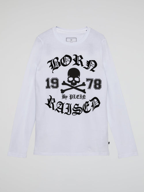 White Statement Print Long Sleeve Shirt (Kids)