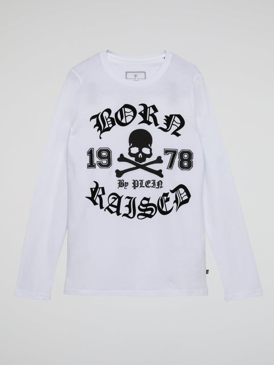 White Statement Print Long Sleeve Shirt (Kids)