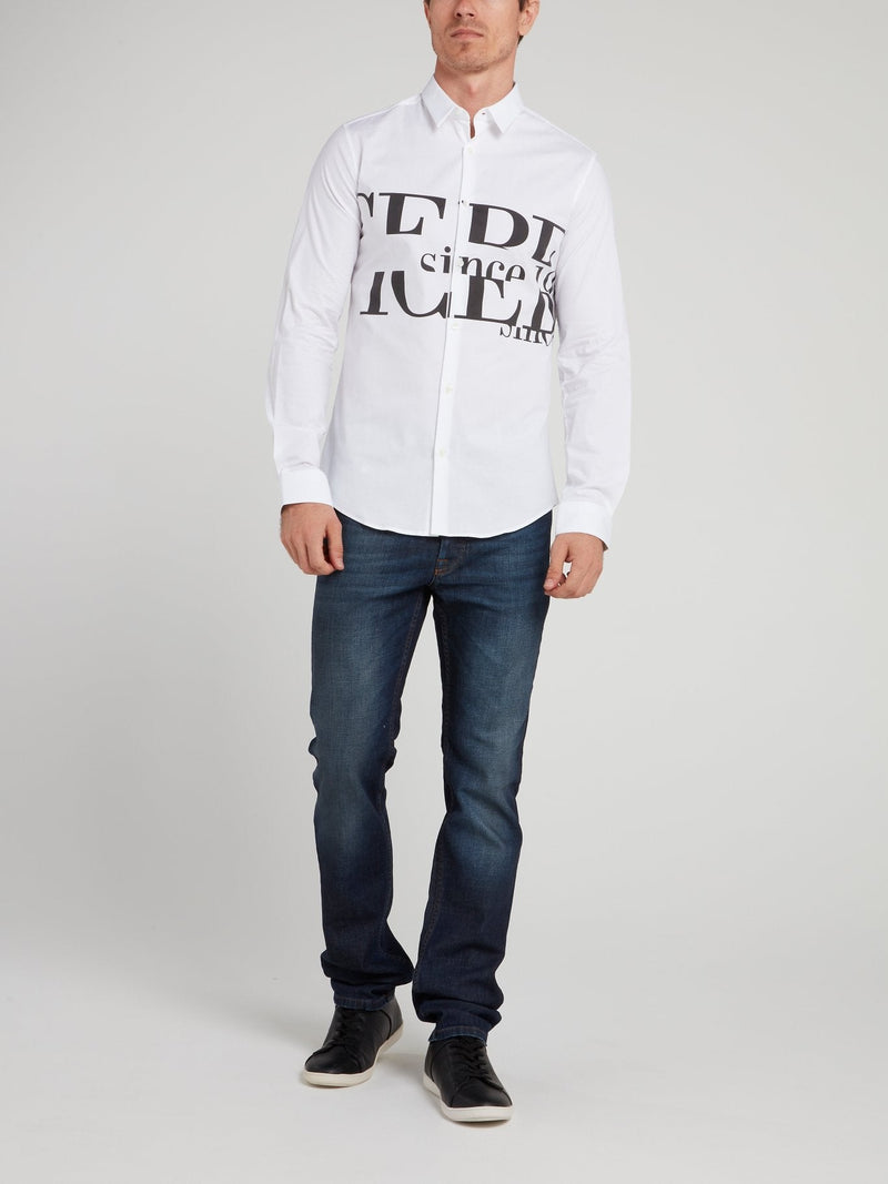 White Logo Long Sleeve Shirt