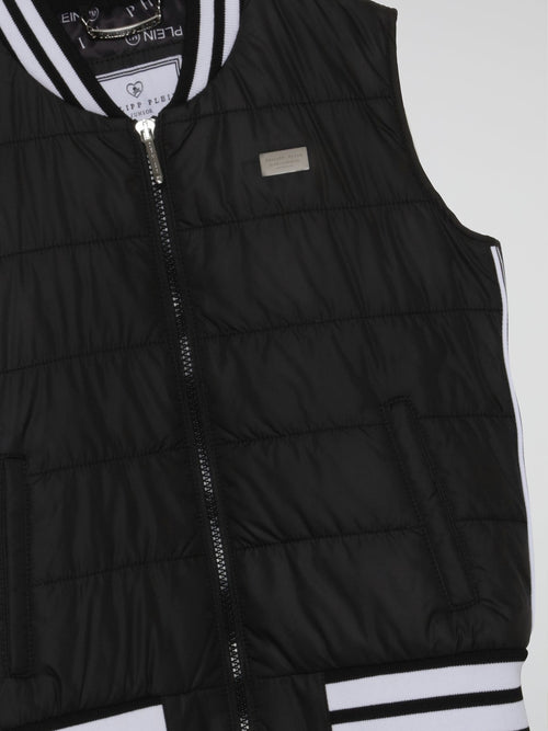 Black Quilted Nylon Vest (Kids)