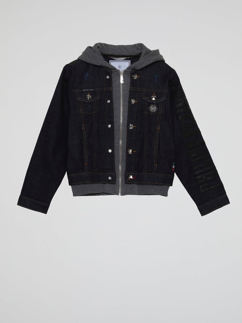 Overlay Hoodie Denim Jacket (Kids)