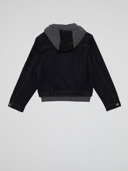 Overlay Hoodie Denim Jacket (Kids)