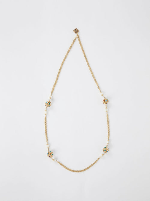 Gold Pearl Chain Necklace