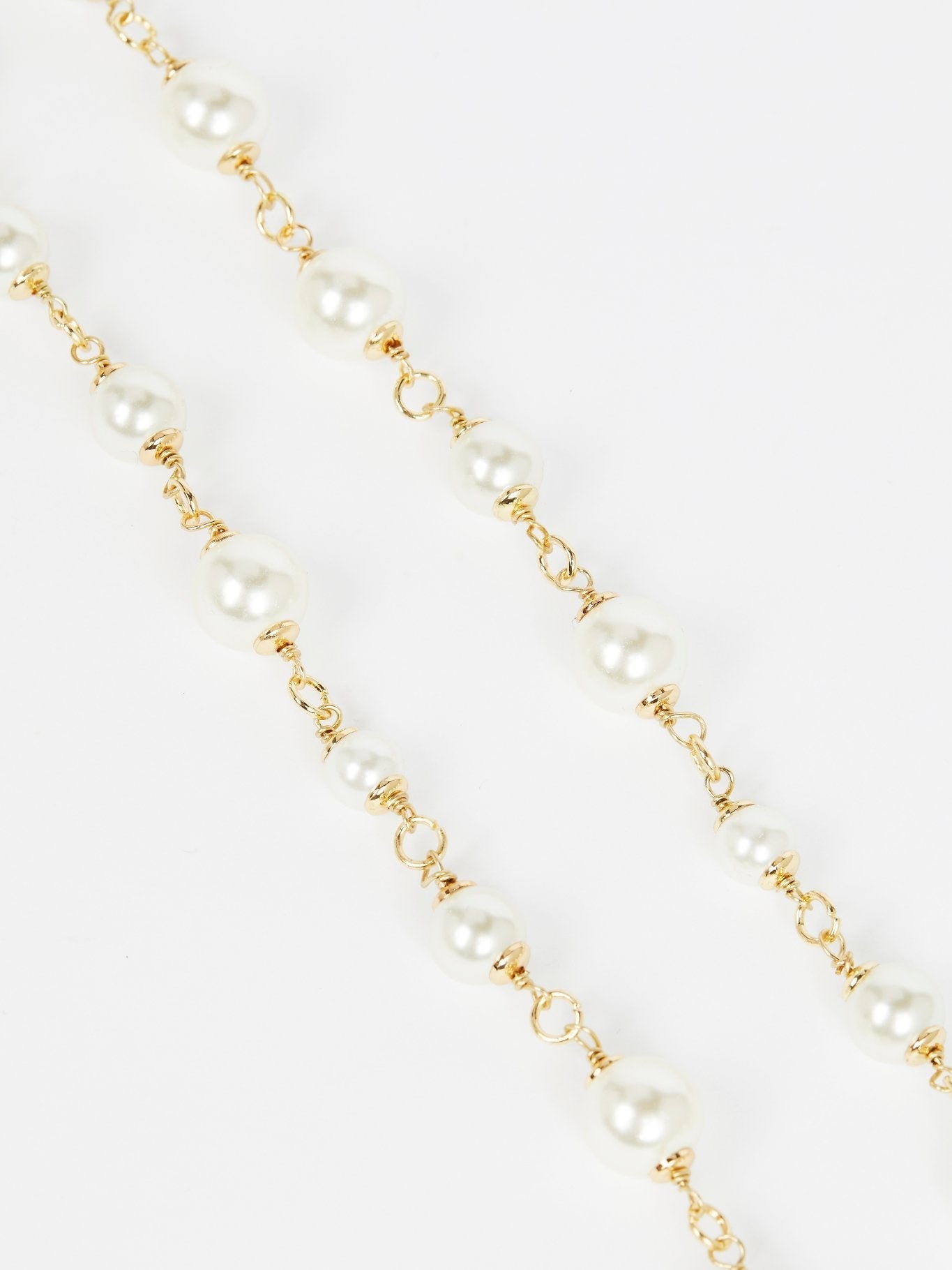 Gold Pearl Link Necklace