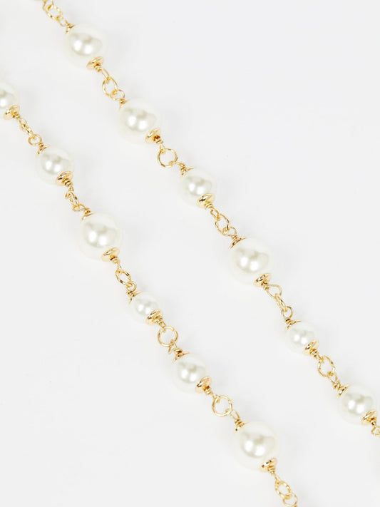 Gold Pearl Link Necklace