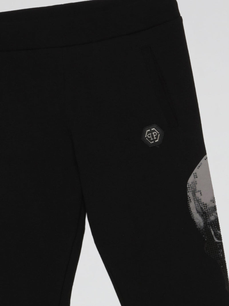 Black Logo Skull Active Trousers (Kids)