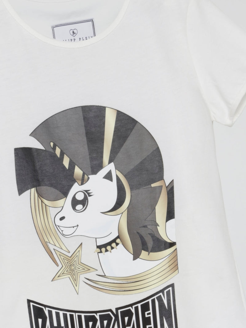 White Unicorn Print T-shirt (Kids)