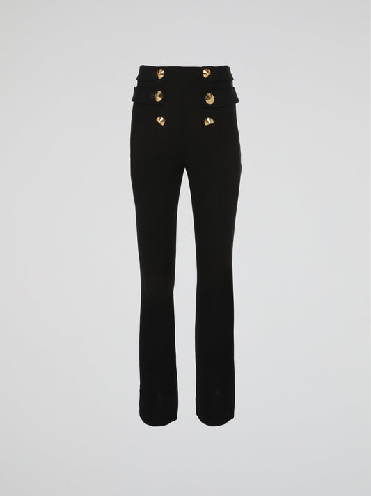 Black Sailor Button Pants