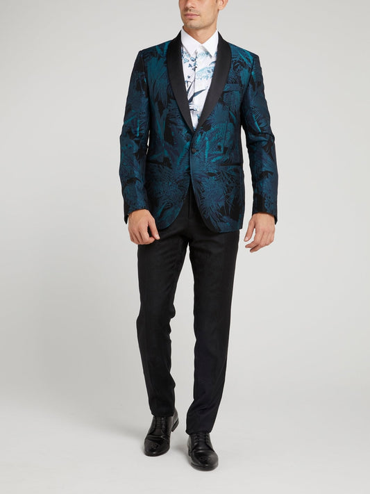 Blue Jungle Print Blazer