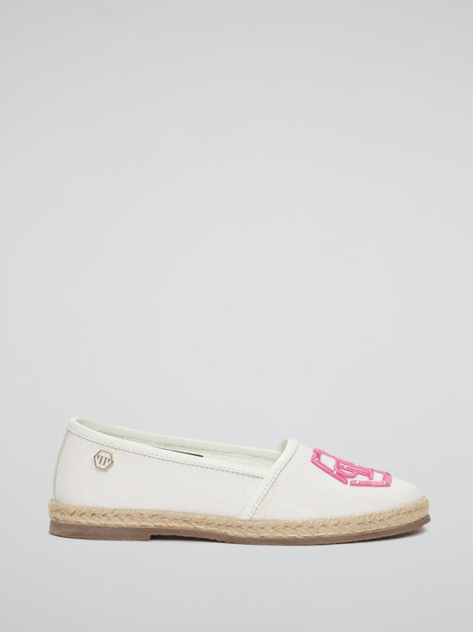 White Monogram Espadrilles (Kids)