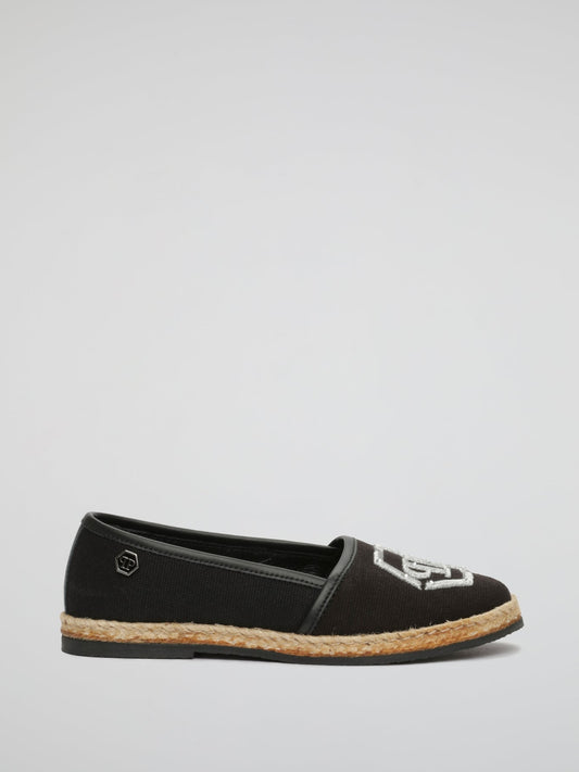 Black Monogram Espadrilles (Kids)