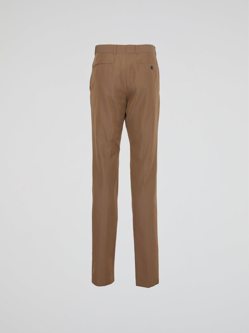 Brown Slim Fit Suit Pants