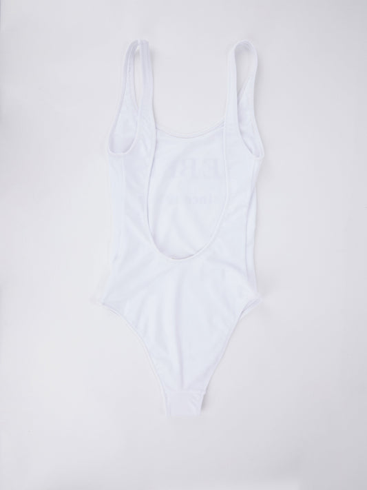 White One-Piece Logo Swimsuit